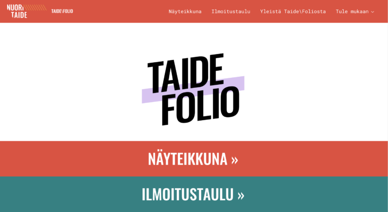 Taide\Folio – vuorovaikutteinen nettisivusto nuorten taiteelle